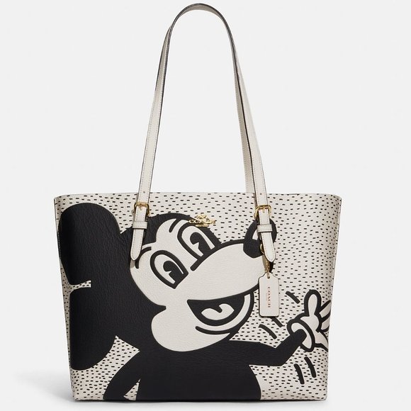 🐭 ❤️Coach Disney Mickey Mouse X Keith Haring Mollie Tote - Picture 1 of 14